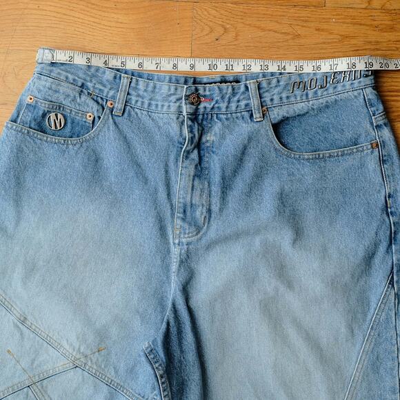 Y2K MOJEANS Baggy Carpenter Denim Shorts Light Wash Blue Size 40 Hip-Hop Skater - Picture 8 of 15